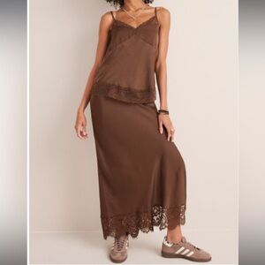 Satin skirt and cami set